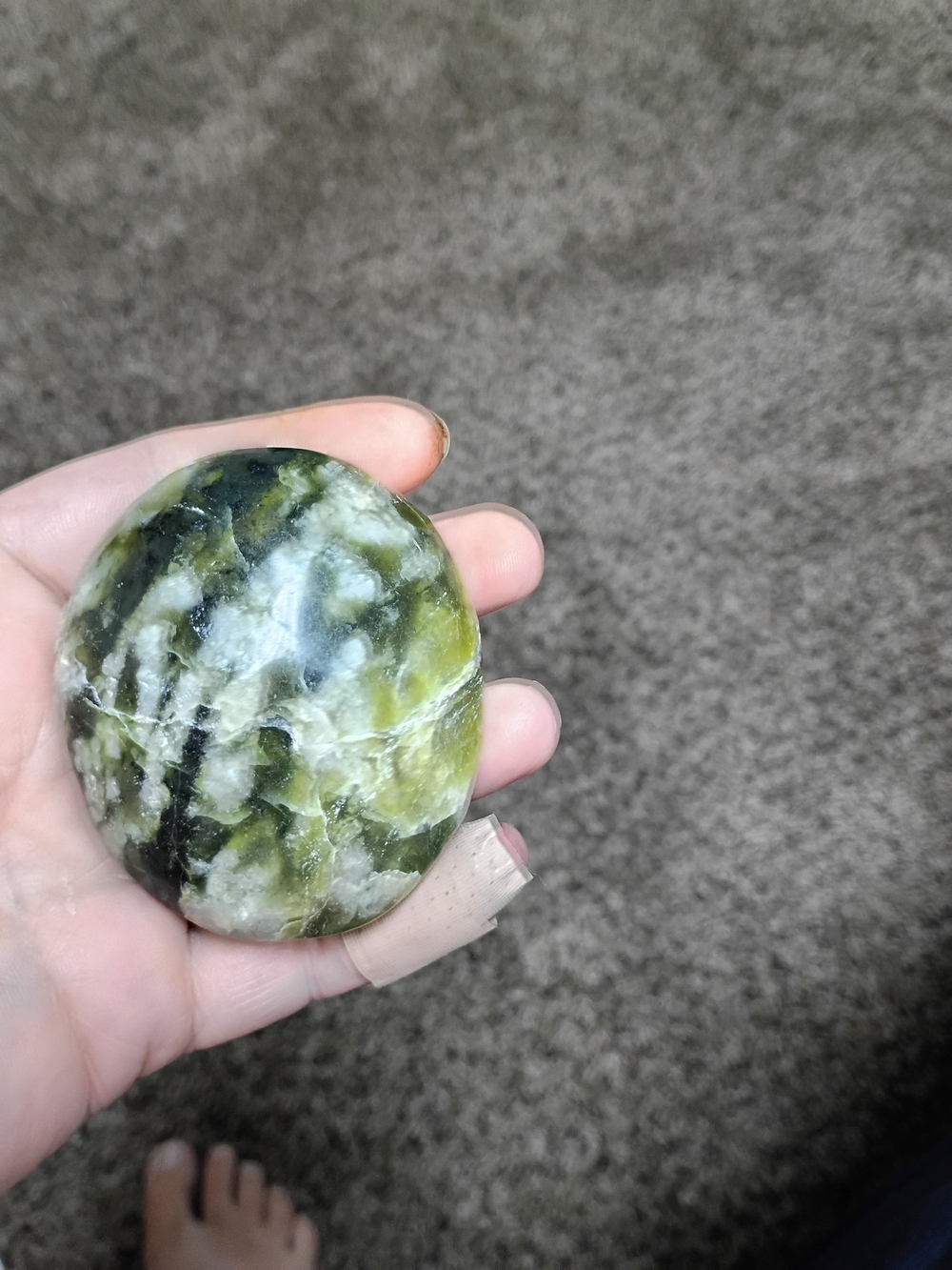 Green Jasper Palm Stone